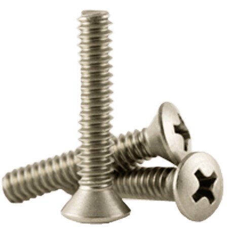 1/4-20 X 1-3/4 In Phillips Oval Machine Screw, Plain 18-8 Stainless Steel, 100 PK